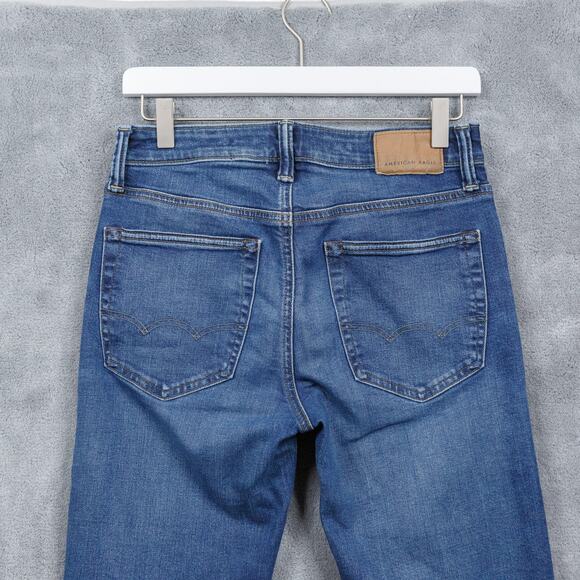 AMERICAN EAGLE Slim Straight Airflex+ Denim Jeans Dark Wash Mens Sz 28x28 - Picture 6 of 10